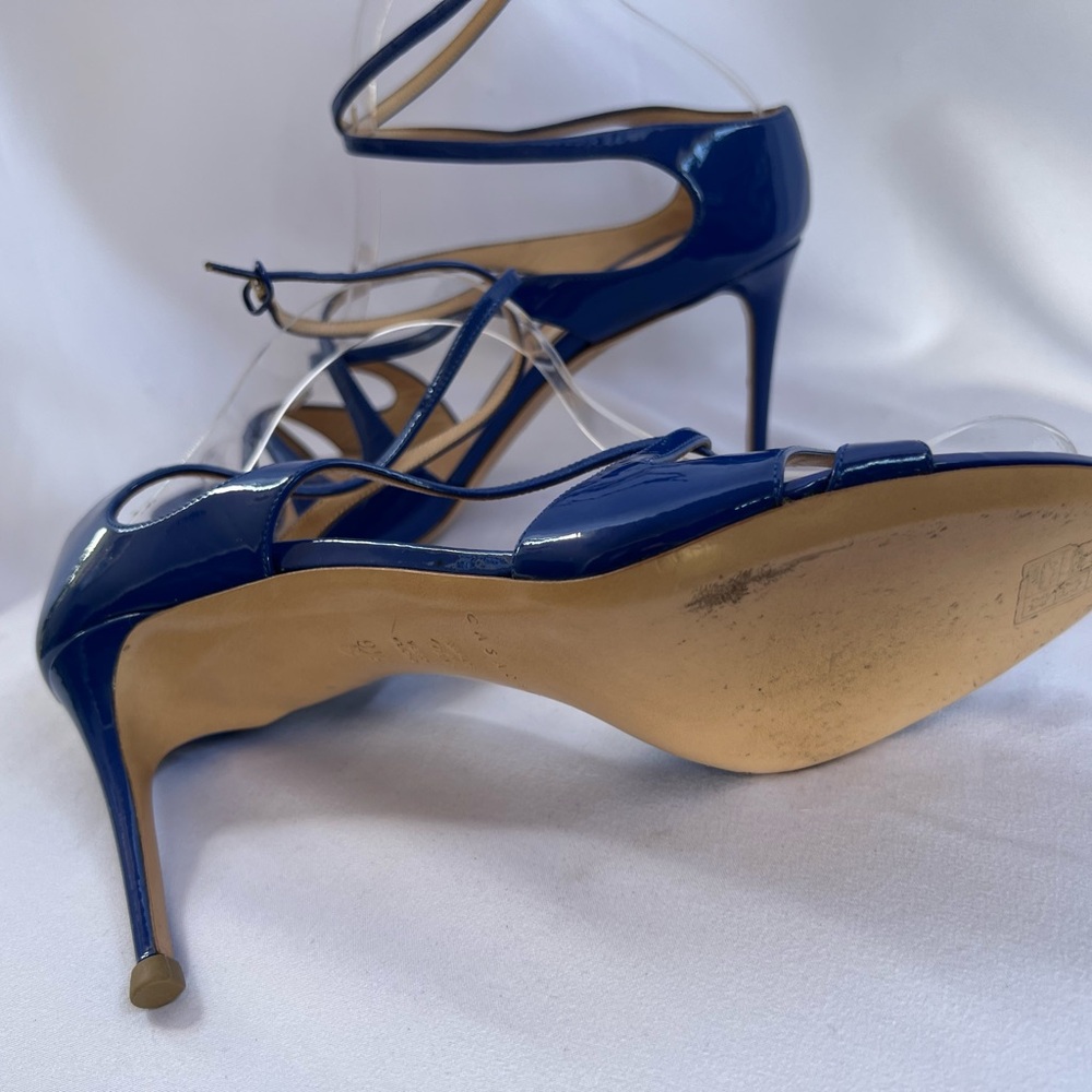 CASADEI Blue Strappy Heels 9 US - Picture 5 of 7